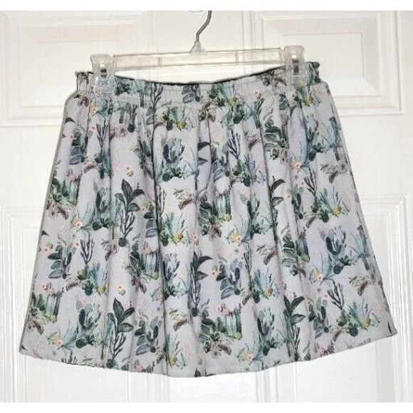 Catimini Reversible Skirt Girls Size 12 Year Elastic Waist Stars Cactus Flowers - Picture 1 of 16